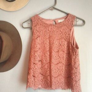 Blush Pink Lace Cropped Top